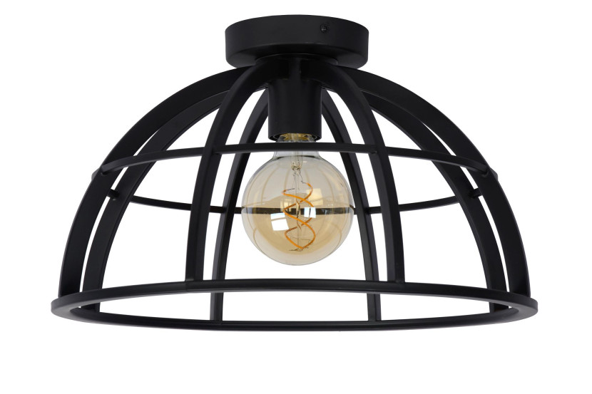 Lampa sufitowa czarna DIKRA 1xE27x60W wym: 24x40x40 cm Lucide