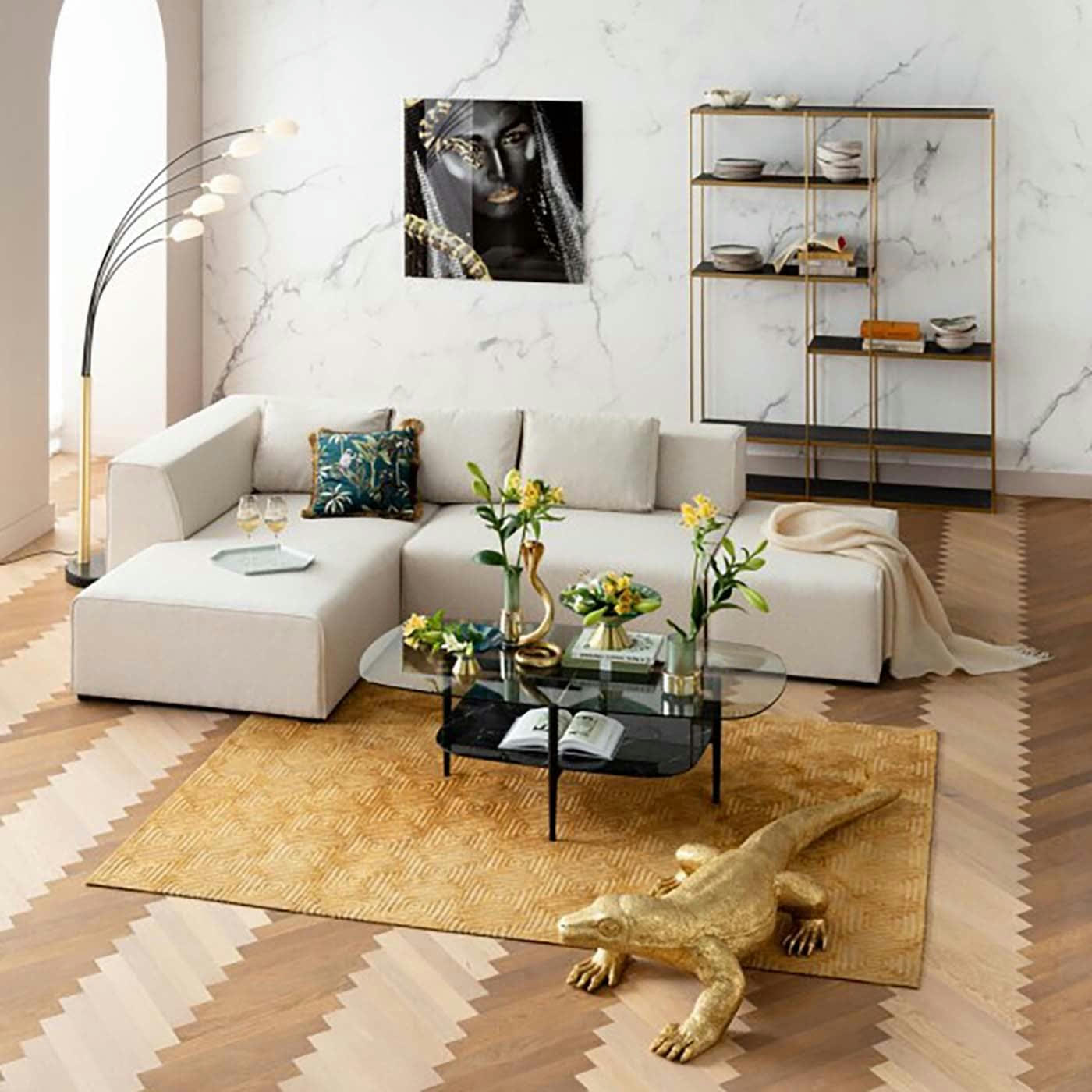 INFINITY - Méridienne gauche d'angle canapé Infinity crème Kare Design