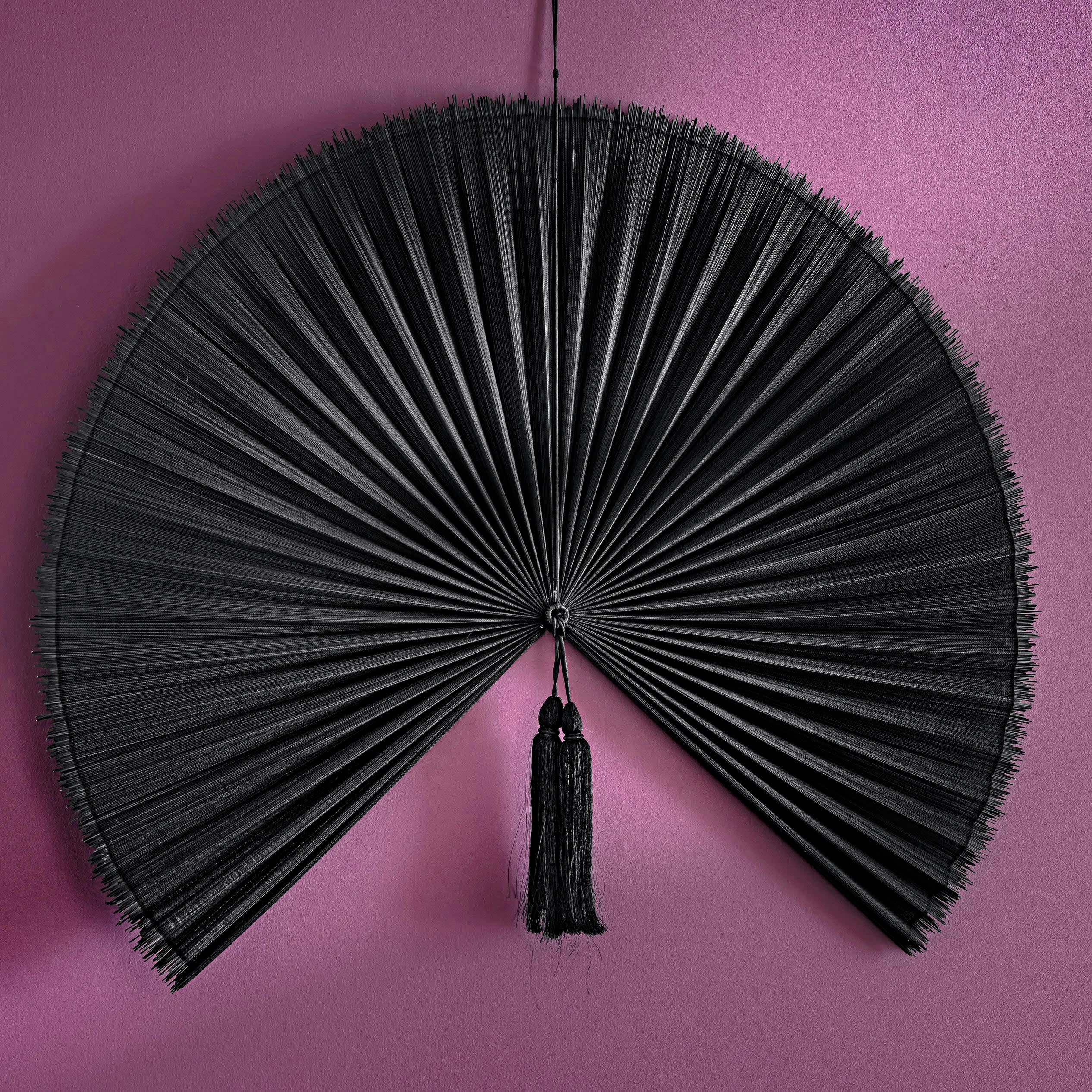 FAN - Plaque décorative éventail en bois noir