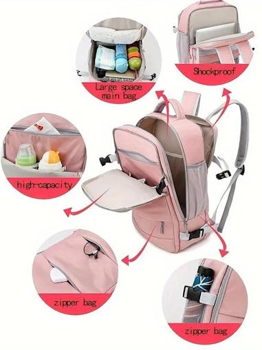 NNEOBA Large Capacity Women's Journey Backpack with Multifunction & Waterproof