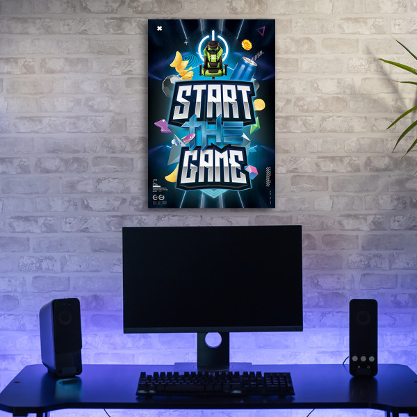 Feeby Obraz na płótnie, Napis start game dla graczy 40x60