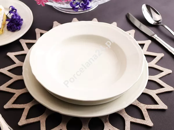 Komplet talerzy na 6 osób (18el.) Bogucice - Gino Cream 1229 ecru
