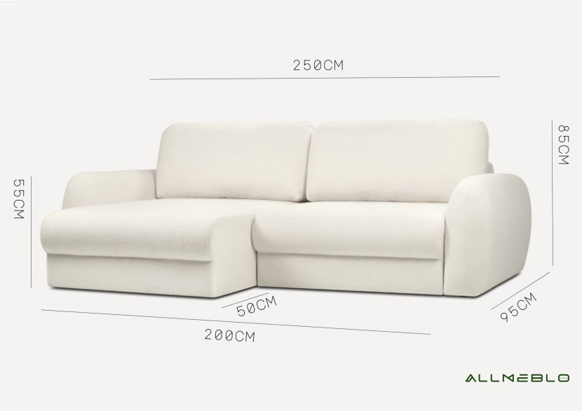 Sofa Kanapa Rozkładana Trzyosobowa z Funkcją Spania PALLA Zielona Mała