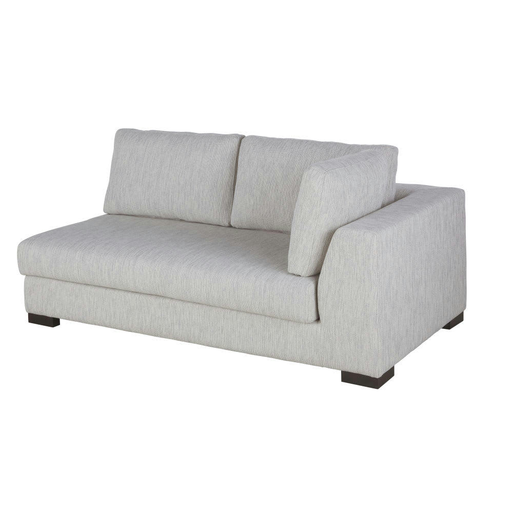 Terence - Accoudoir droit pour canapé modulable 2 places en textile recyclé gris clair chiné