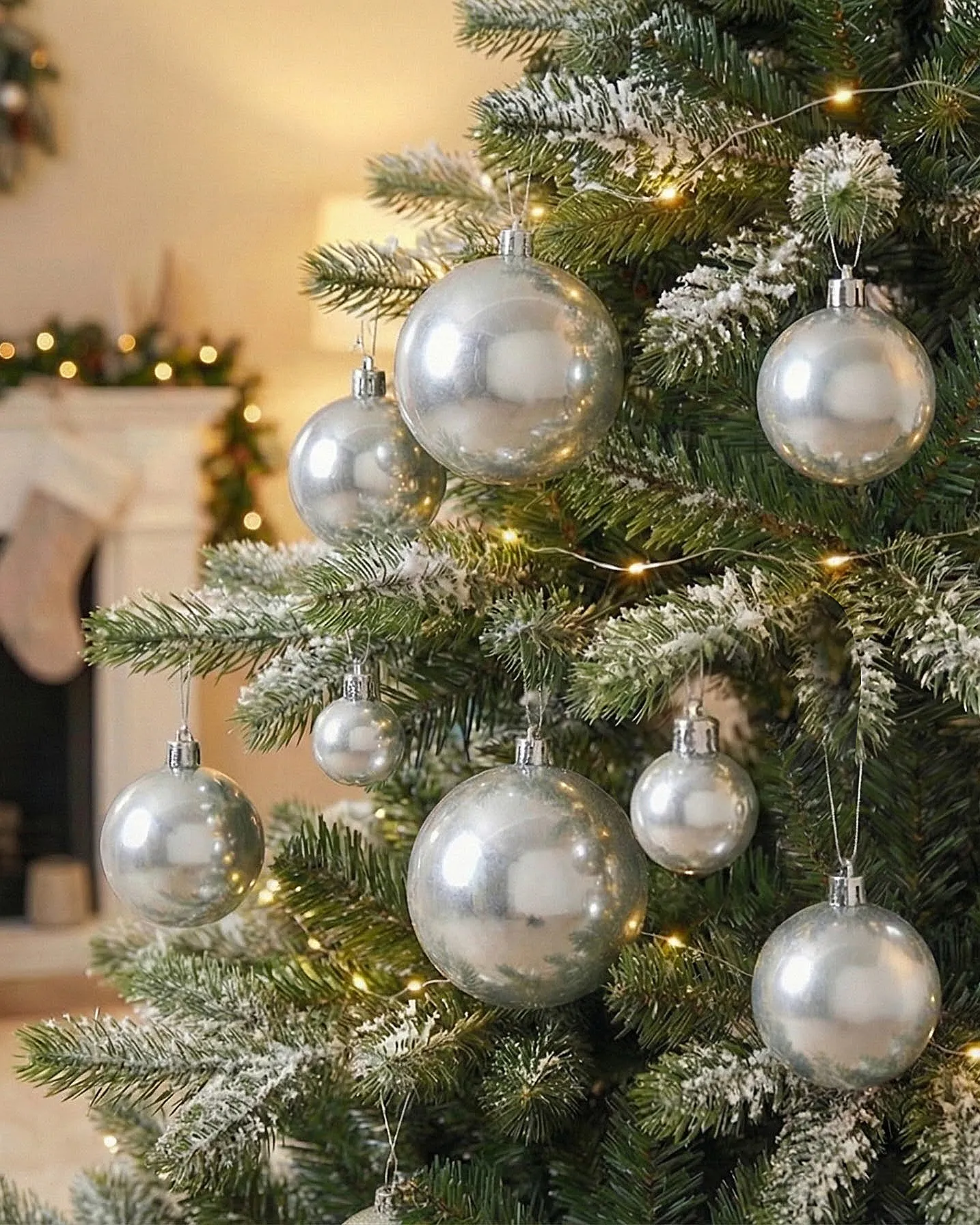 Set of 60 Baubles TINNSJA Silver
