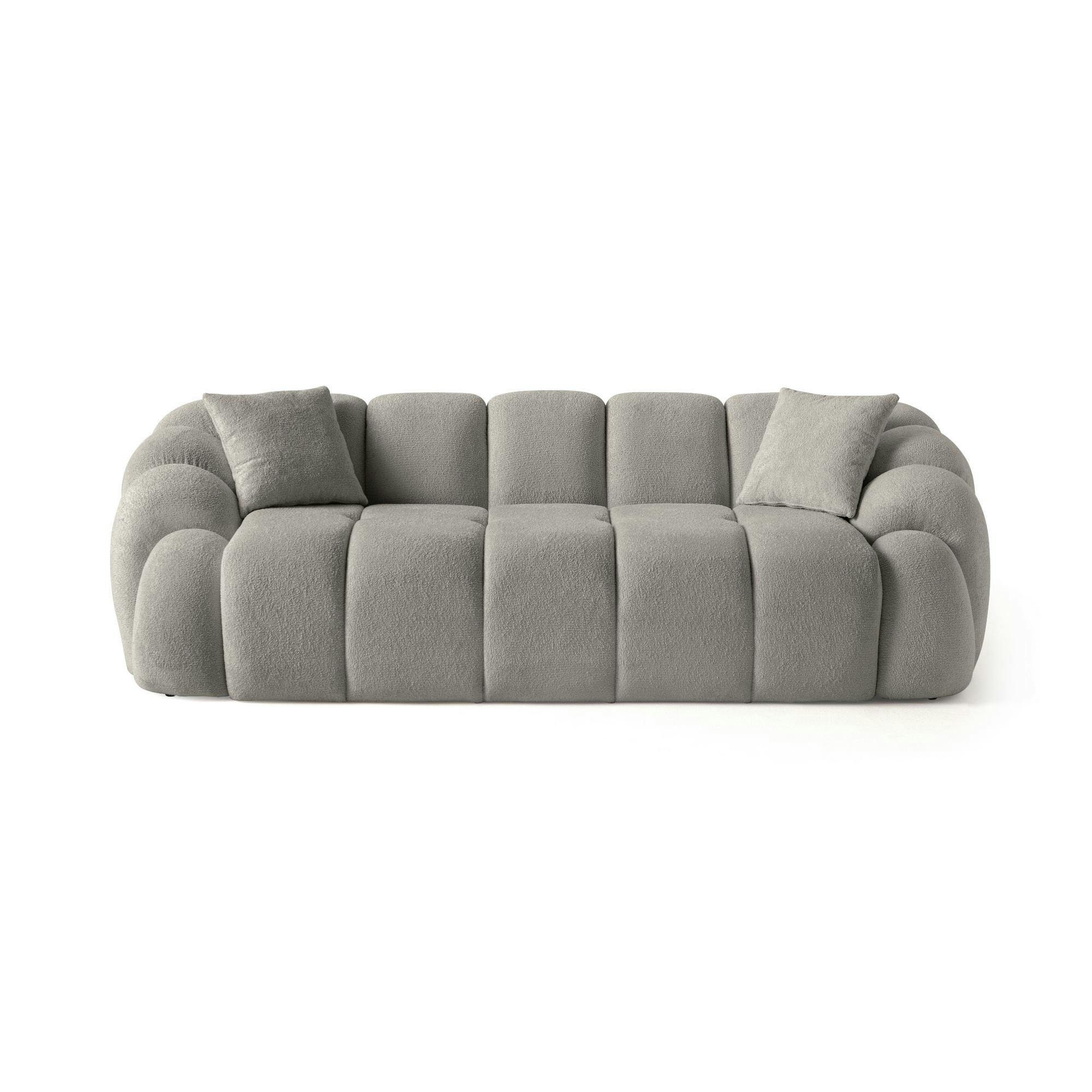 Canapé 3 places gris design arrondi ONDA