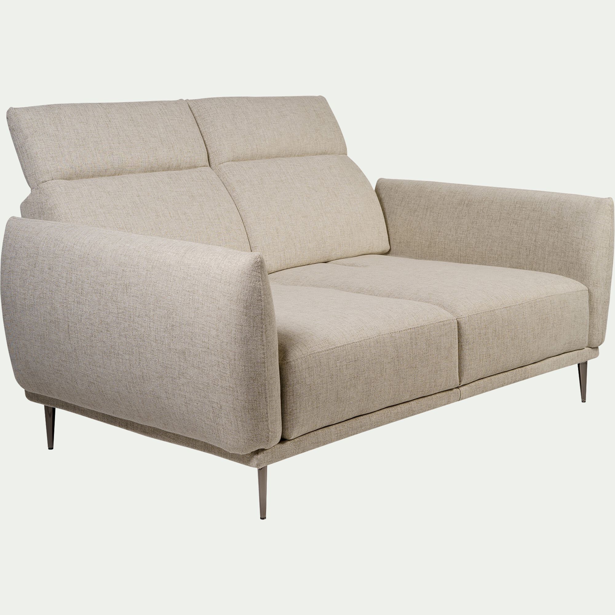 MARKO - Canapé 2 places fixe en tissu avec fonction avance-recul - beige roucas