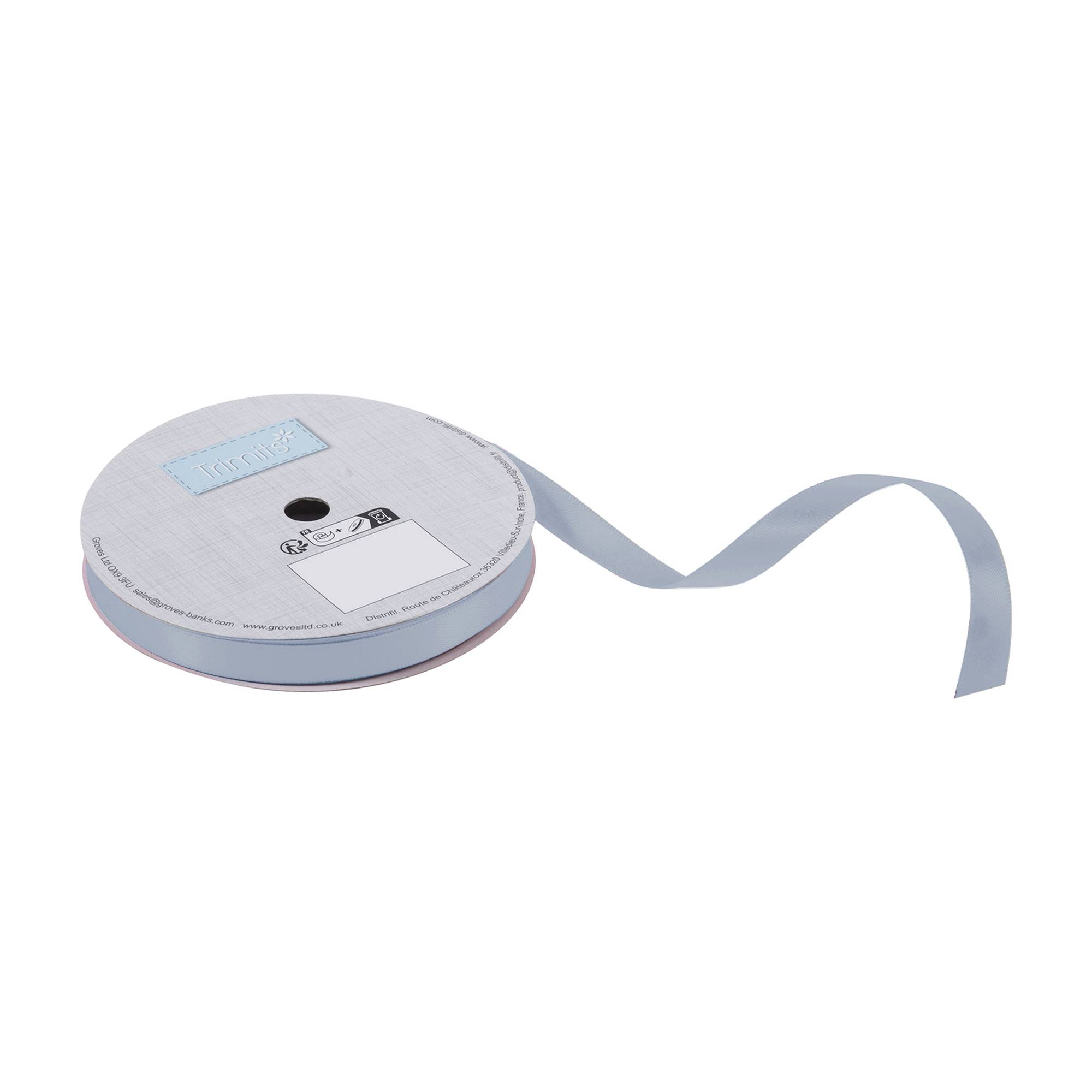 Trimits French Blue Double-Faced Satin Ribbon by the Metre 10mm