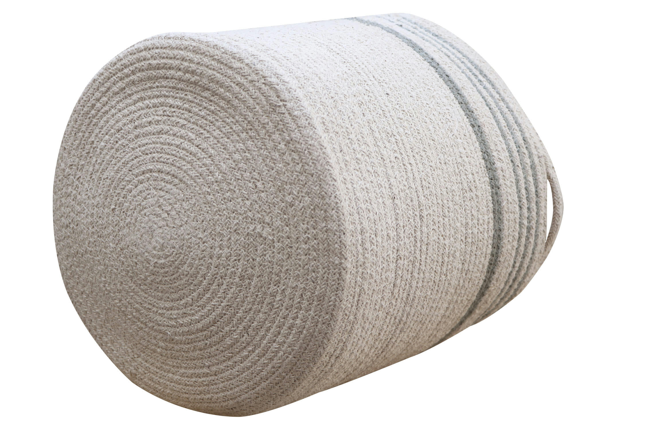 REVERSIBLE - Panier en coton bleu Ø30x30