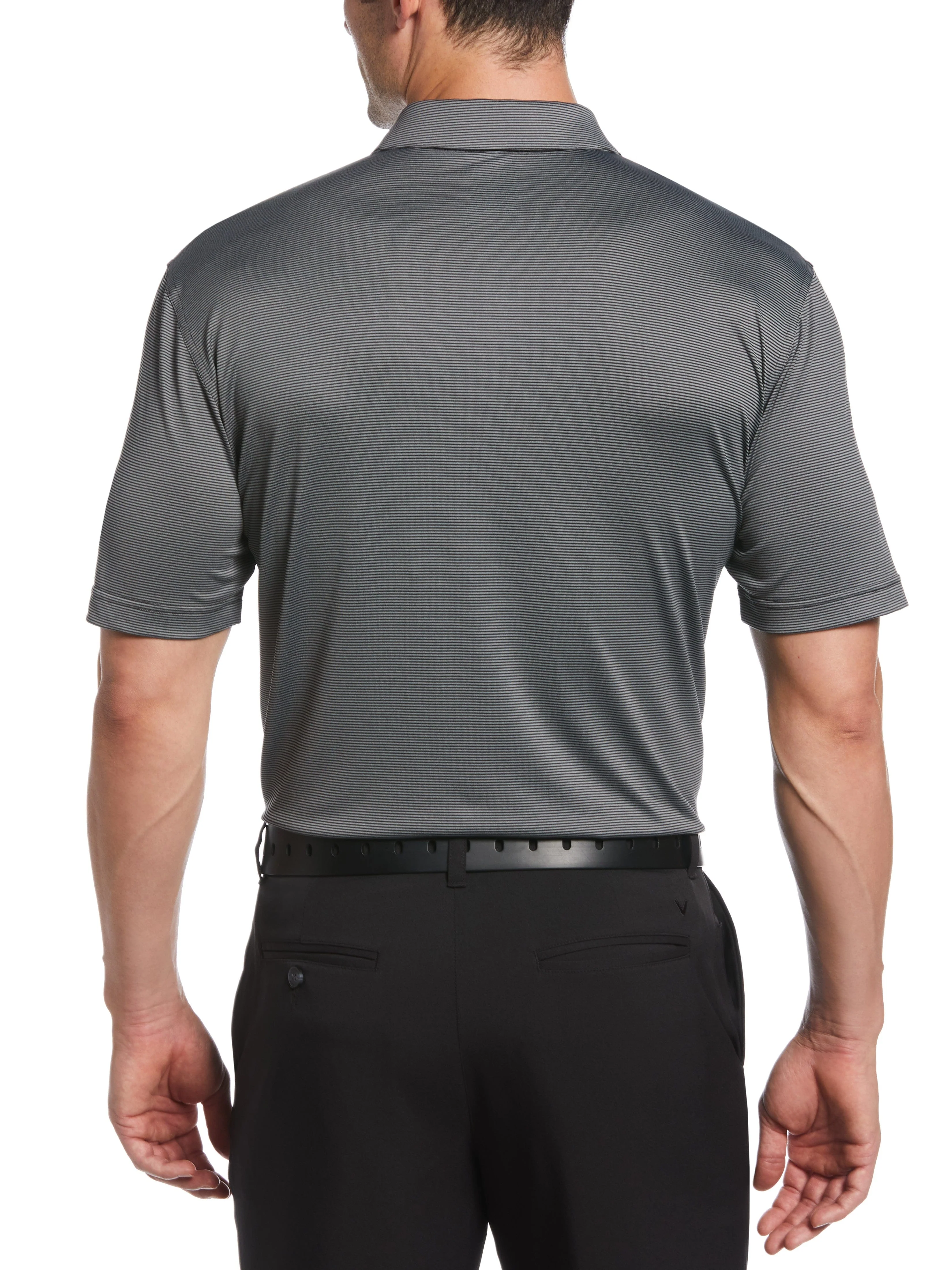 Mens Fine Line Stripe Golf Polo