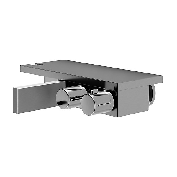 Mitigeur thermostatique bain/douche gris GoodHome Kolima