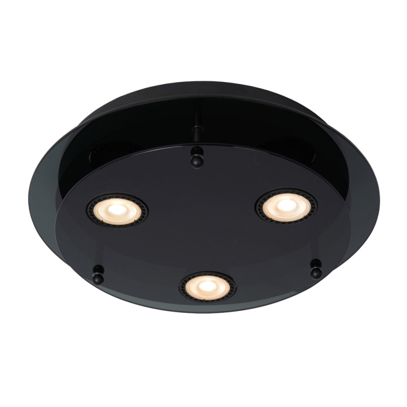 Plafonnier Okno noir Ø 30 cm GU10 3 x 3 W LUCIDE