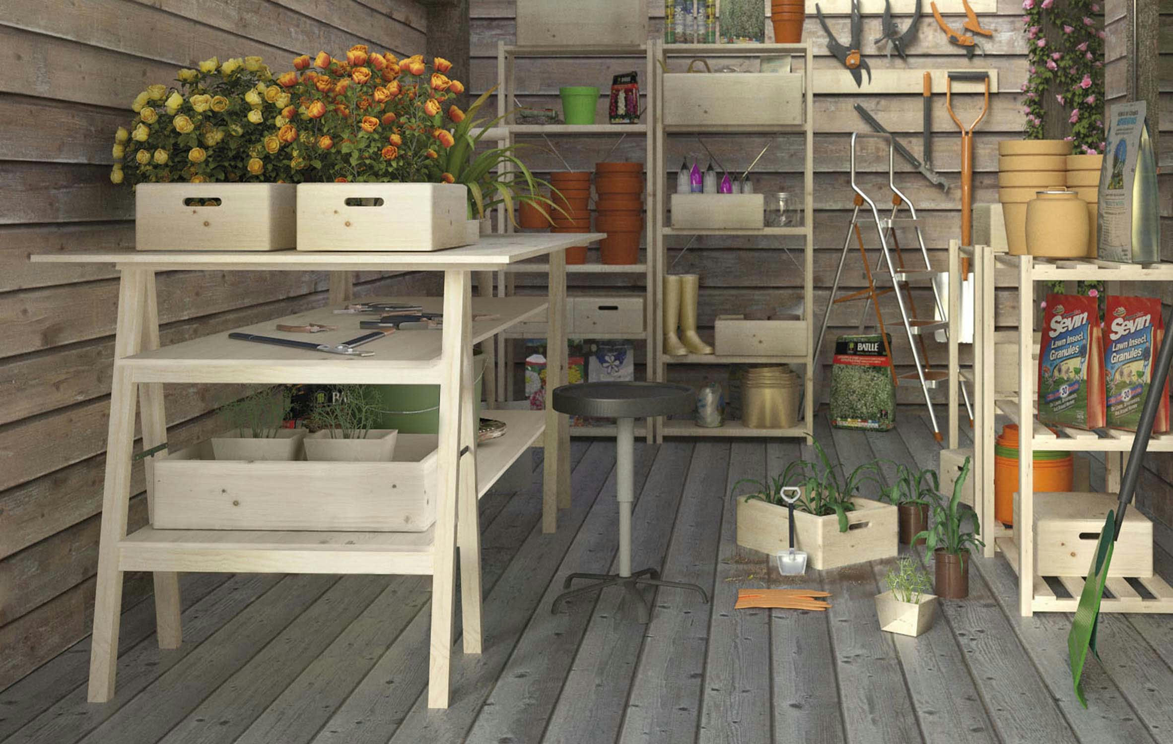 - Tréteau tapissier en pin naturel