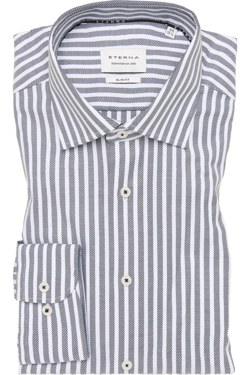 ETERNA Slim Fit Hemd anthrazit, Gestreift