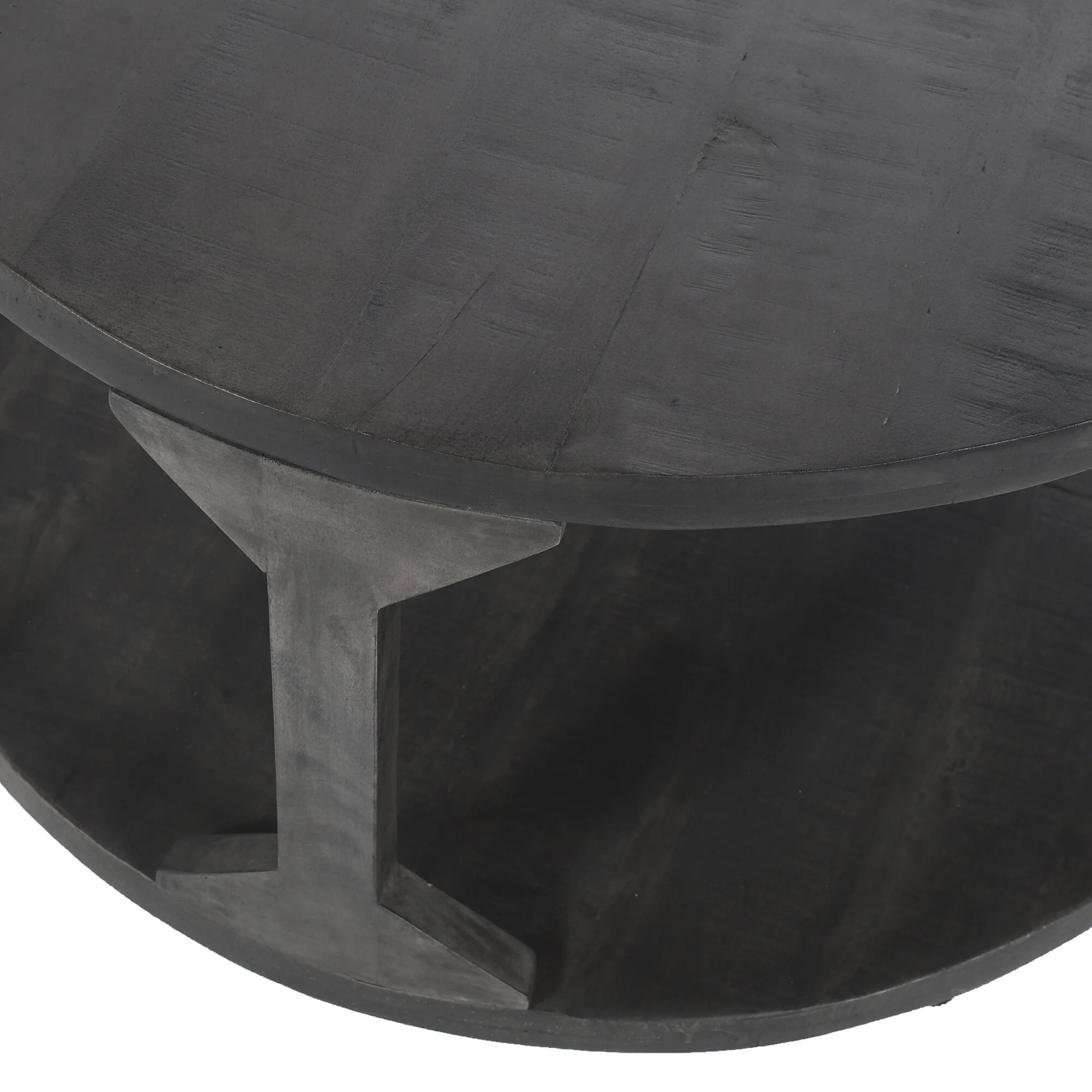 Rustic Modern Solid Wood Coffee Table in Distressed Grey