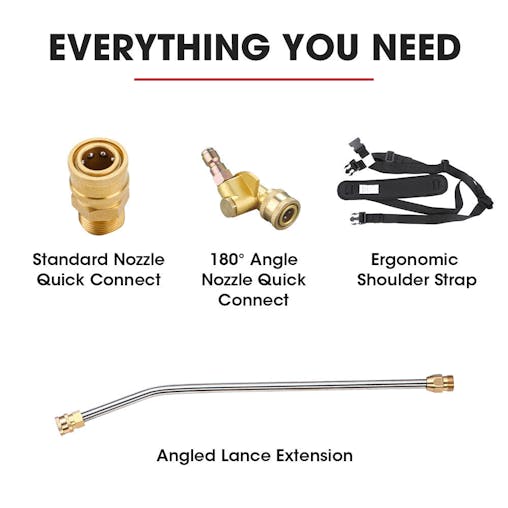 NNEMB 4000PSI 5.5M Long Telescopic Universal Pressure Washer Cleaner Pole Wand Extension Lance