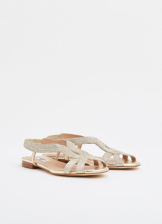 Renee Gold Rope Flat Sandals