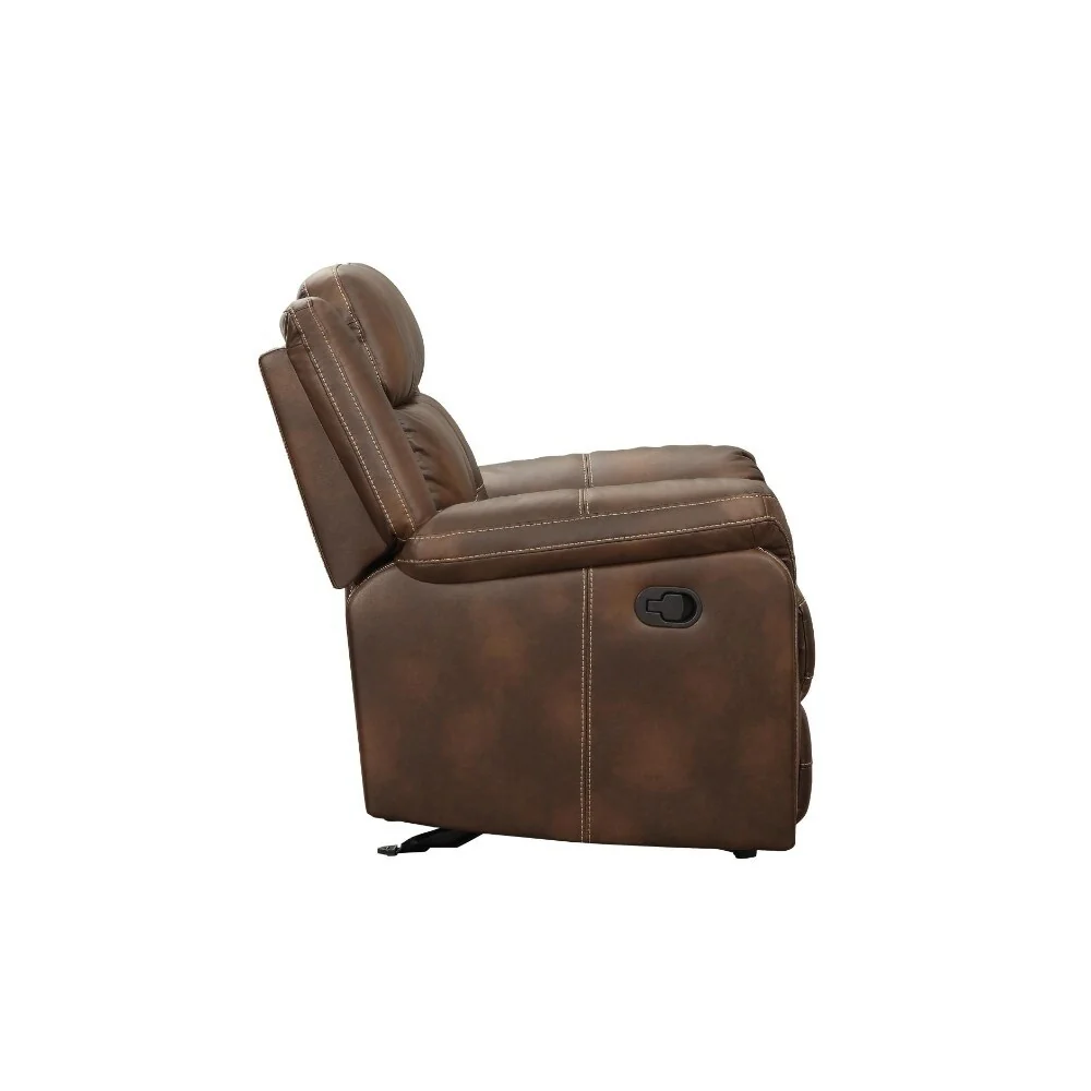 Airehyde Match Glider Recliner Chair With Contrast Stitching, Brown