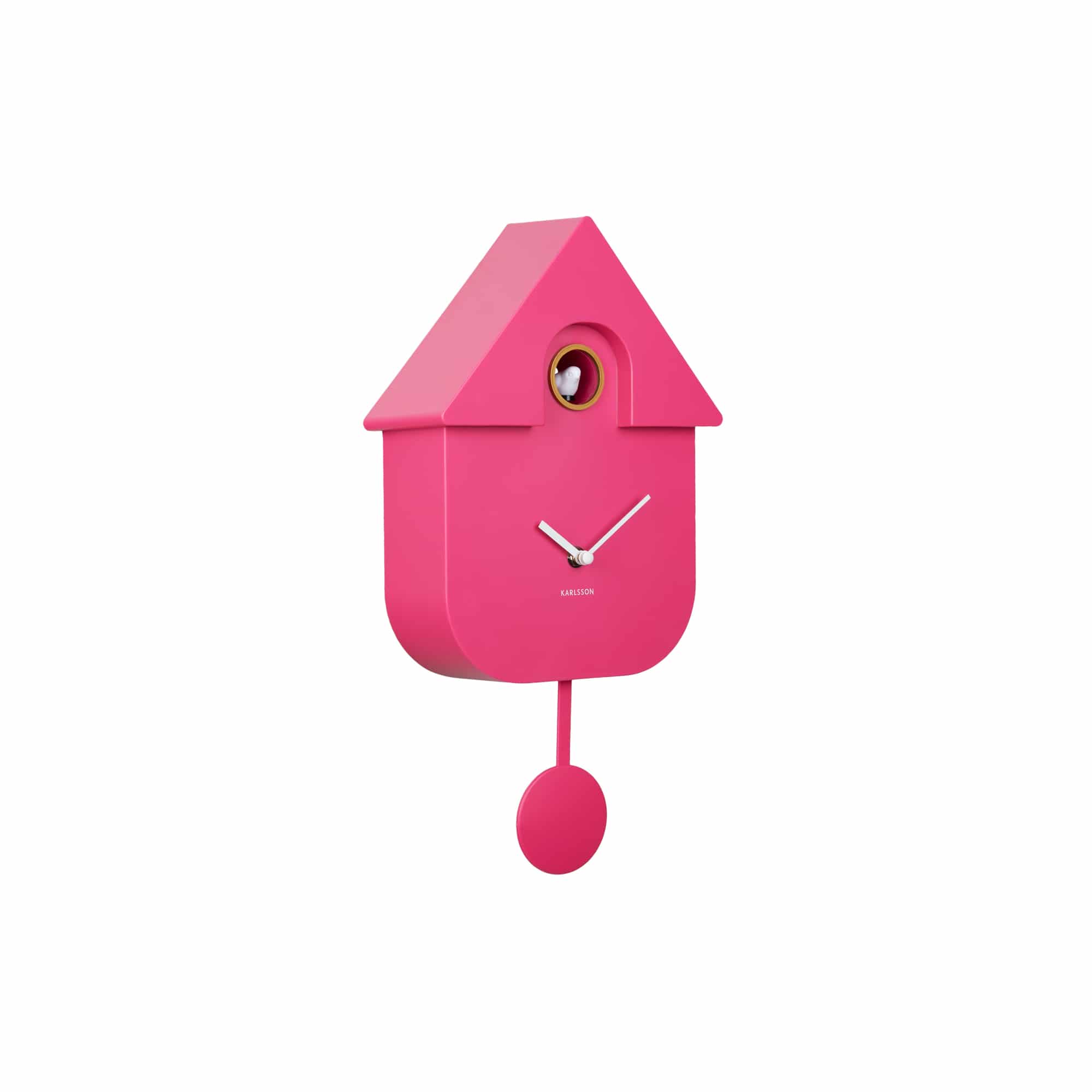 Karlsson wandklok Modern Cuckoo - roze - Ø21.5cm