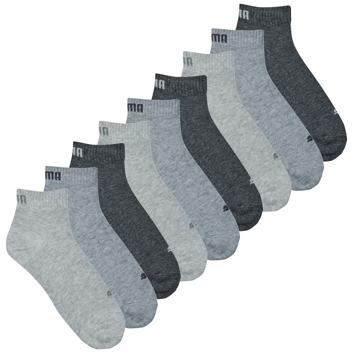 Puma - QUARTER PLAIN ECOM Pack de 9 - Grey / Black