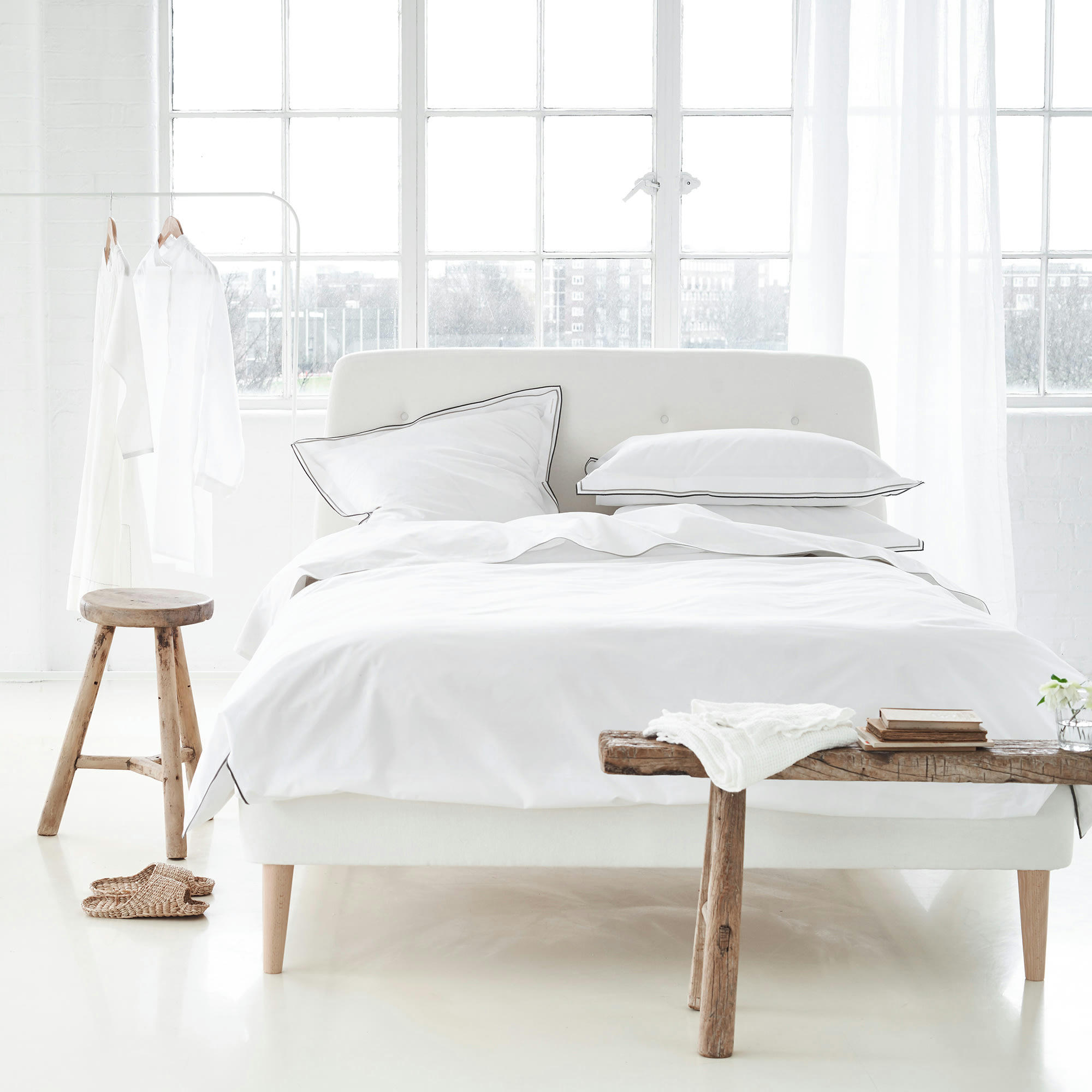 ASTOR - Housse de couette unie en coton naturel 200x200
