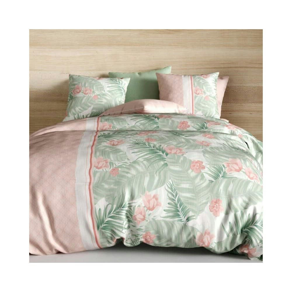 BORA - Parure de couette 100% coton 57 fils imprimée 260x240 2 taies