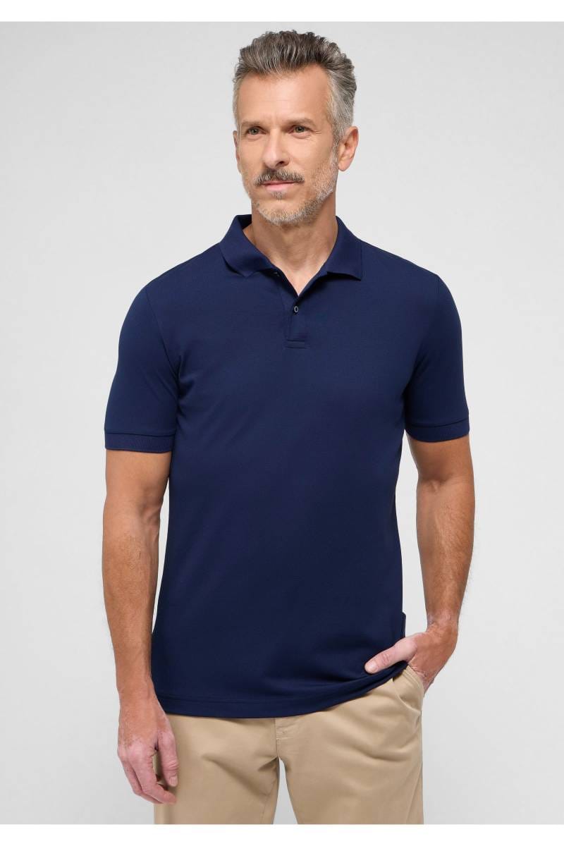 ETERNA Performance Slim Fit Poloshirt dunkelblau, Einfarbig