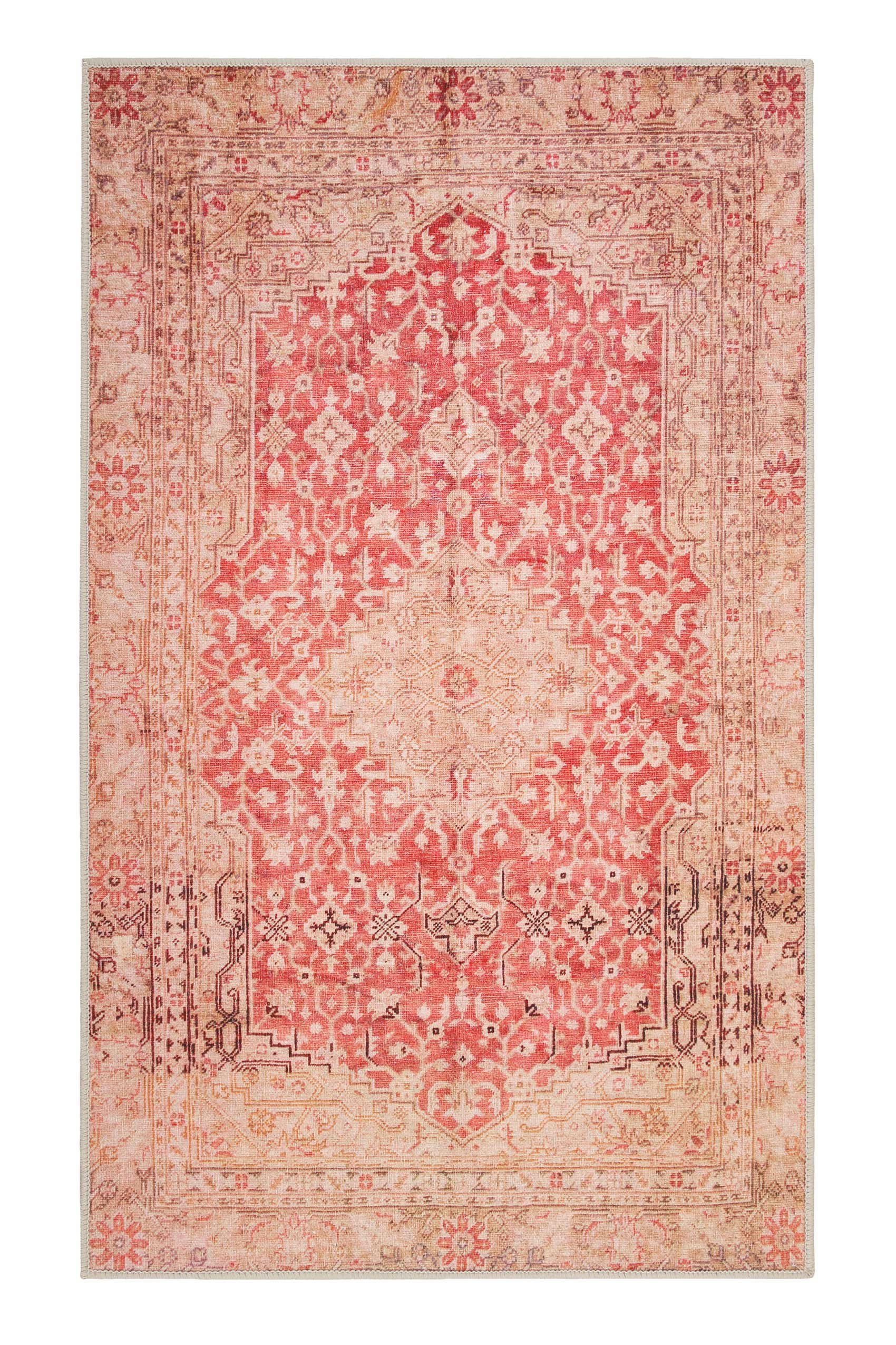 POLAROID - Tapis de bain vintage tons de rouge 70x120