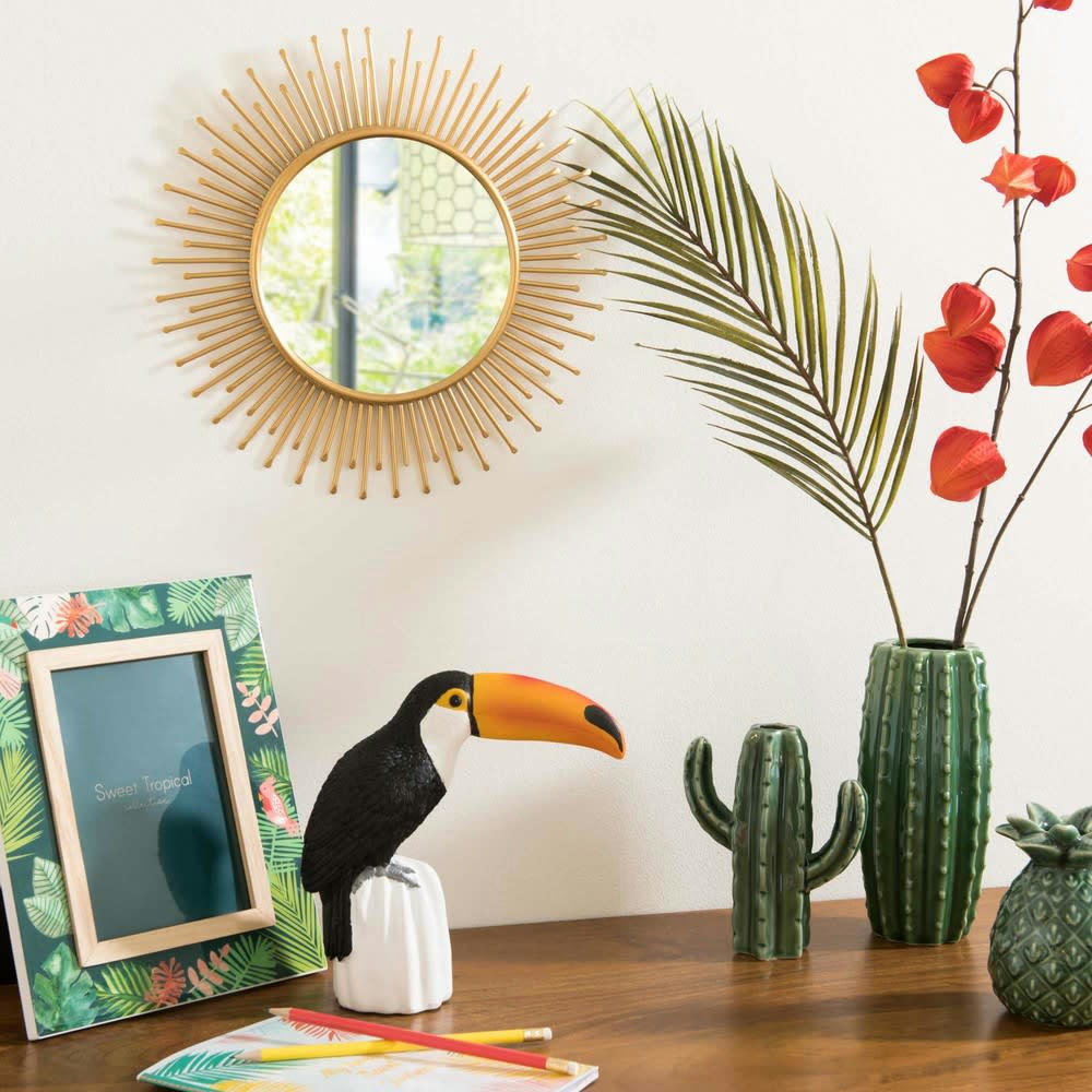 SOLANE - Miroir rond en métal doré D31