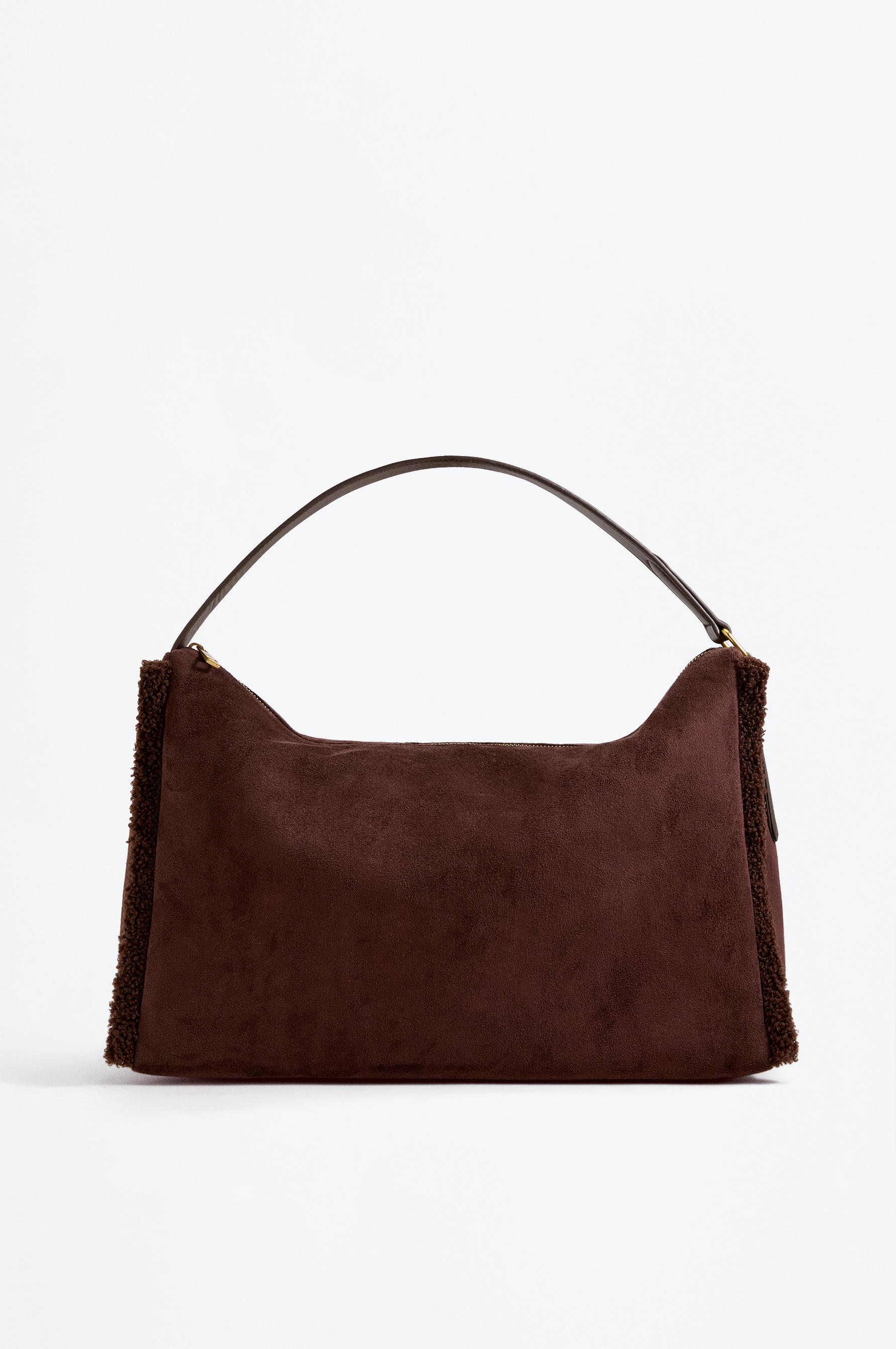Bolso de hombro efecto suede