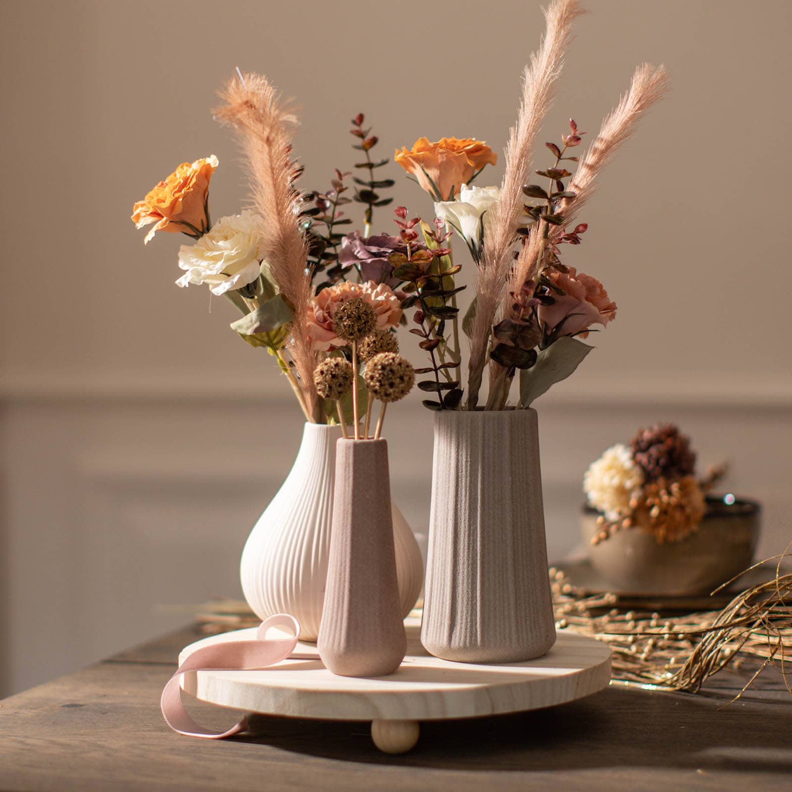 Vase Rillen Rosa, ⌀ 6 cm, H 150 mm