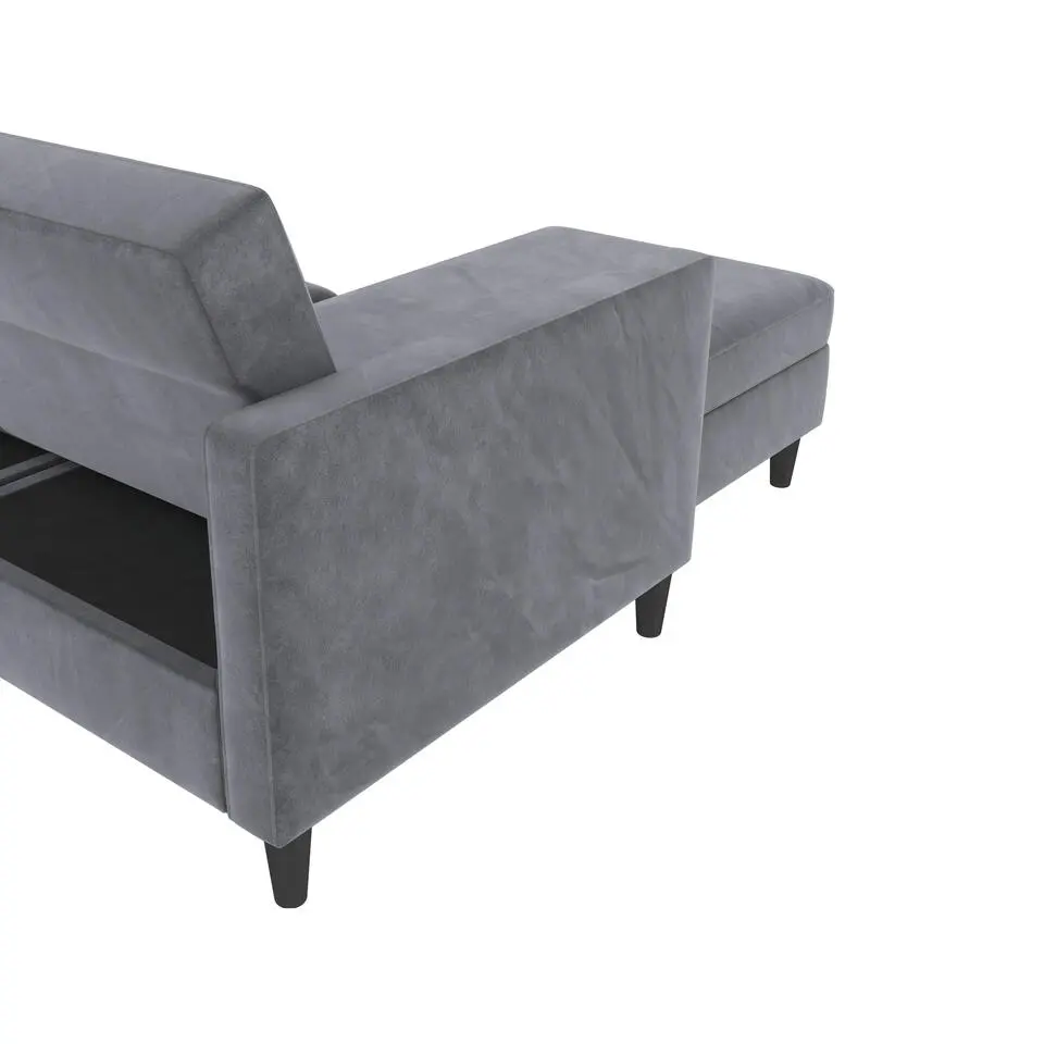 Hartford - 3-zits slaapbank in antraciet fluweel