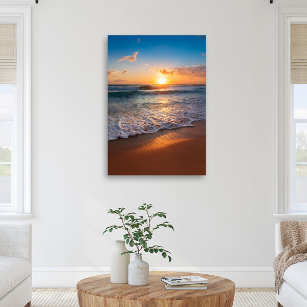 Feeby Obraz na płótnie, Plaża Morze Zachód słońca Krajobraz 40x60