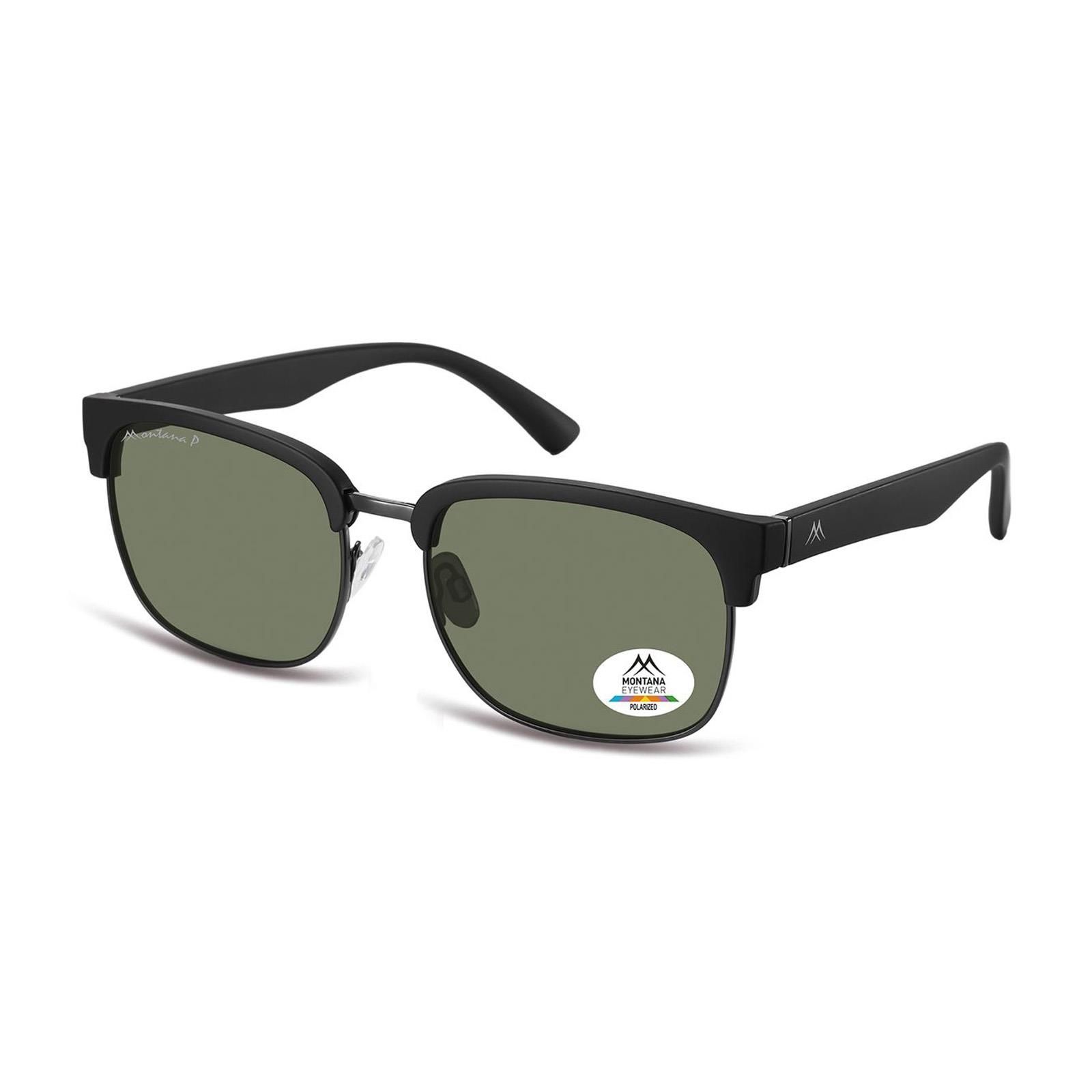 montana Round Matte Black Gunmetal Green Polarized MP192