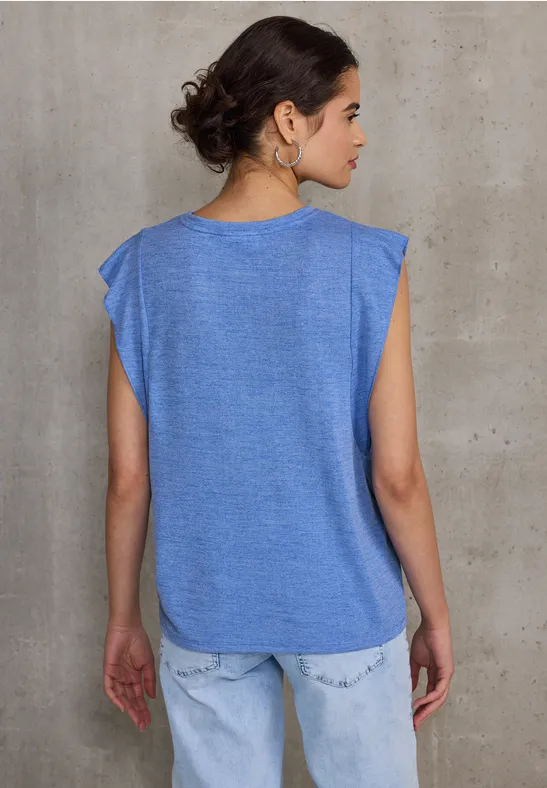 Leinen-Look Top mit Volants