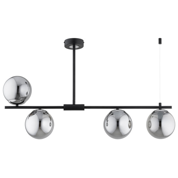 Lampa wisząca HILL czarna-chromowana 4xE14x10W wym:52x15x86cm IP20 Alfa