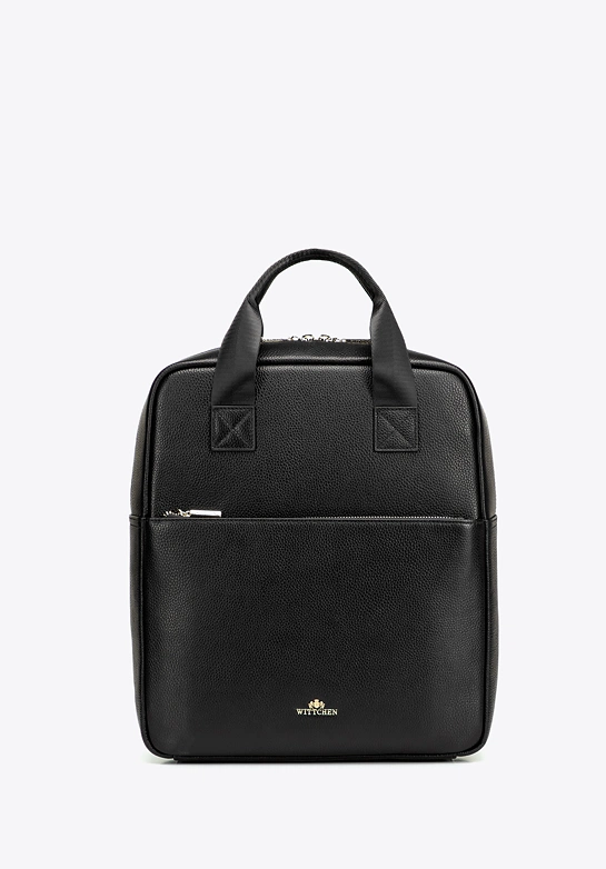 Elegancki plecak damski ze skóry naturalnej na laptopa 15" czarny