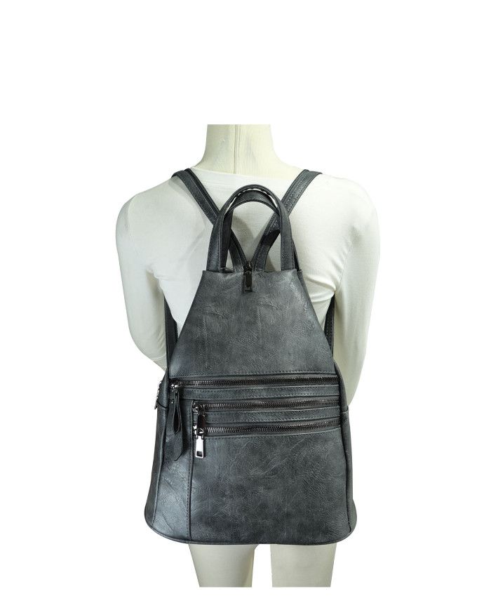 JFY 4 Exterior Zippered Pockets Backpack With Handle