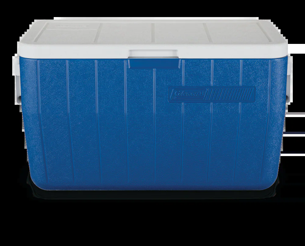 Coleman Chiller 48-Quart Hard Cooler, Holds 2-L Bottles Upright, Blue, 45.4-L