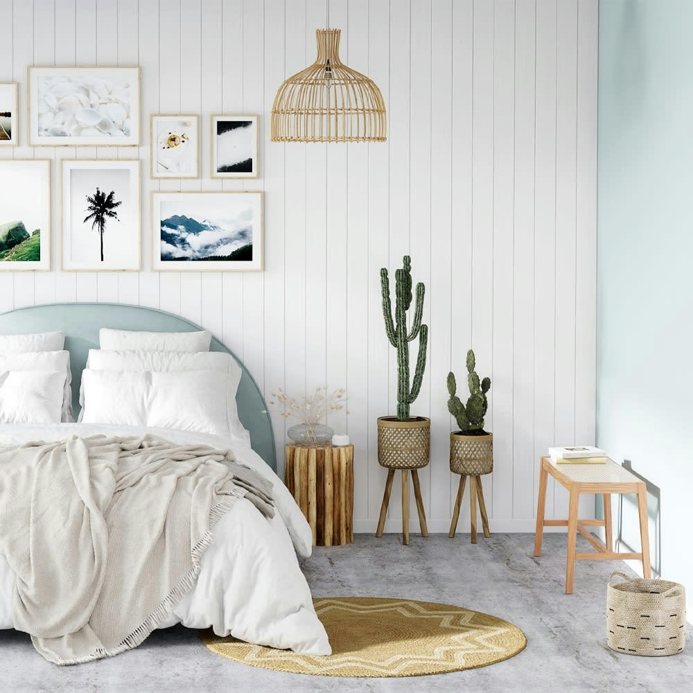 KAPPA - Banc 2 places en bois de chêne massif et cannage