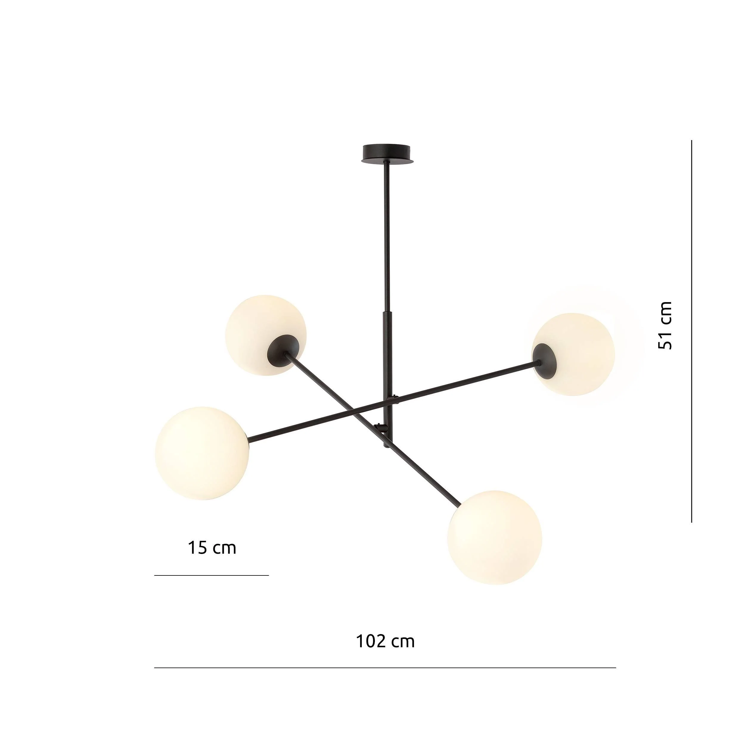 4-lichts hanglamp Lena