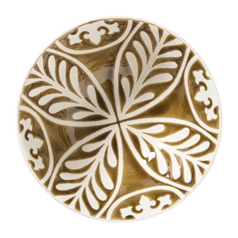 Schaaltje Aria groot - bruin/blauw - &Oslash;15.8x7.3 cm