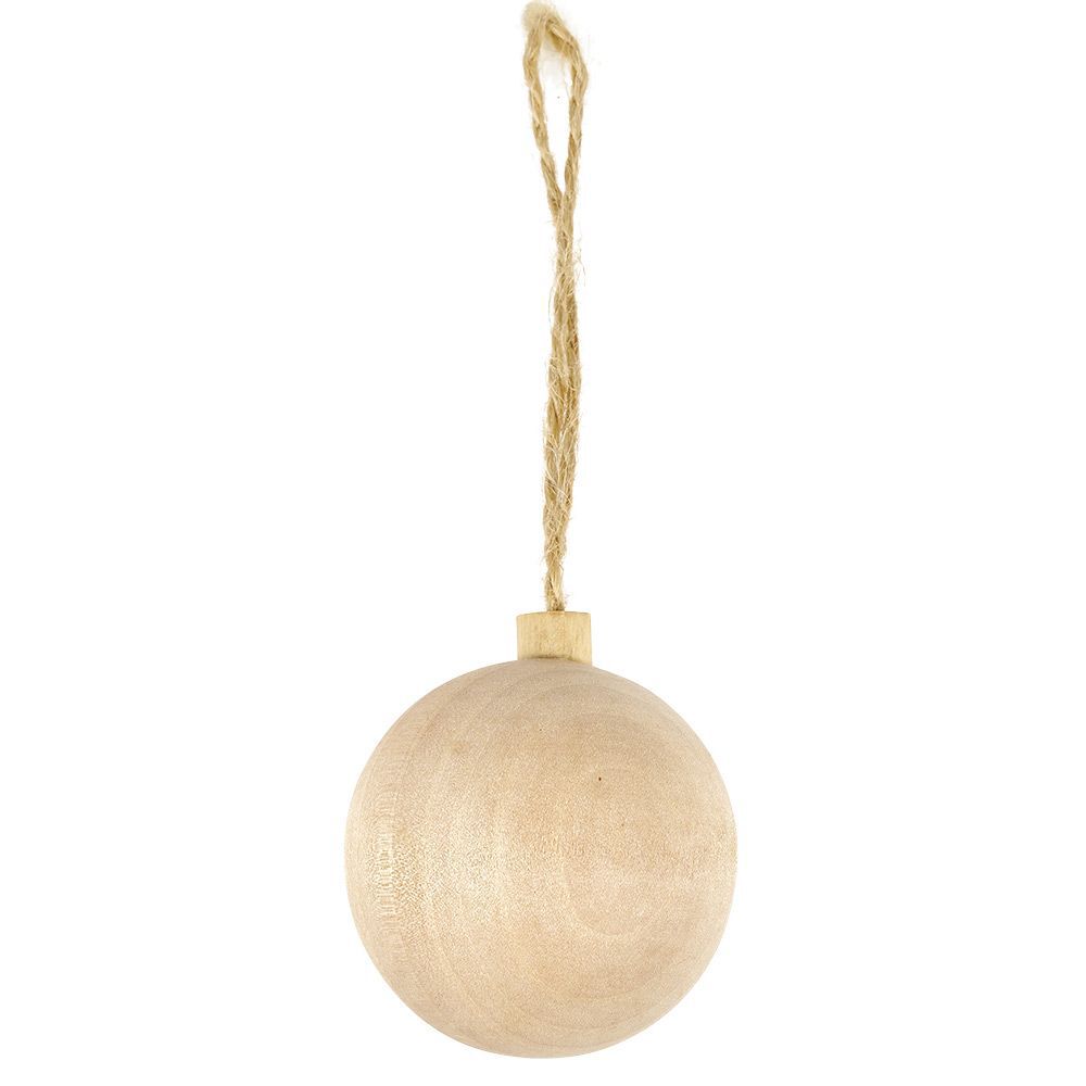 Boule de No&euml;l à décorer en bois Ø4,8 cm