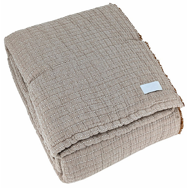 Dessus de lit 230x250 cm en coton lavé SEVILLE gris bronze