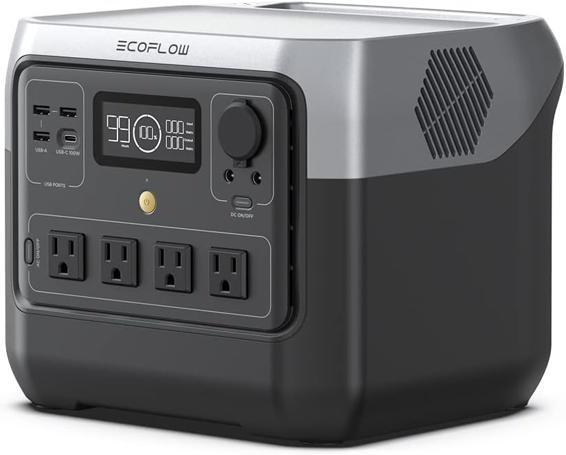 EF ECOFLOW Portable Power Station RIVER 2 Pro  768Wh LiFePO4 Battery  70 Min Fast Charging  4X800W (X-Boost 1600W) AC Outlets  Solar Generator for Outdoor Camping/RVs/Home Use Black