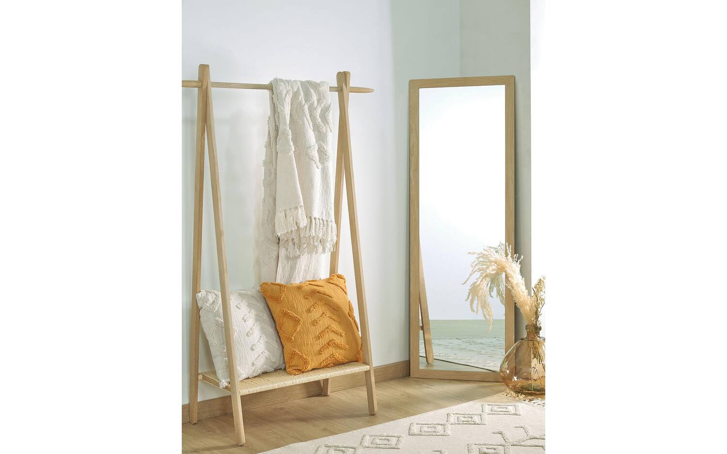 Kave Home - Wilany spiegel natuurlijke afwerking 52,5 x 152,5 cm