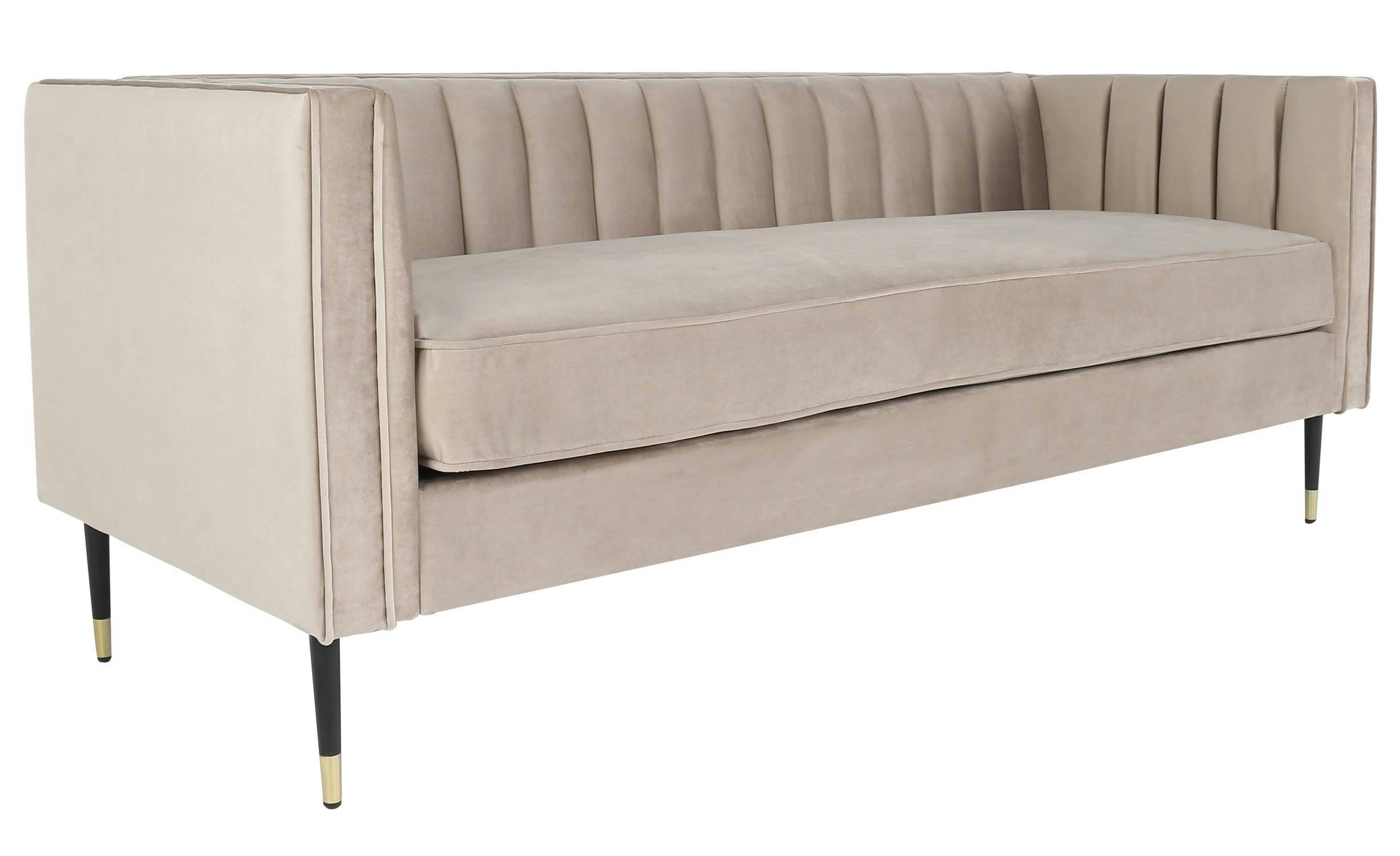 DJULIAN - Canapé 3 places velours taupe