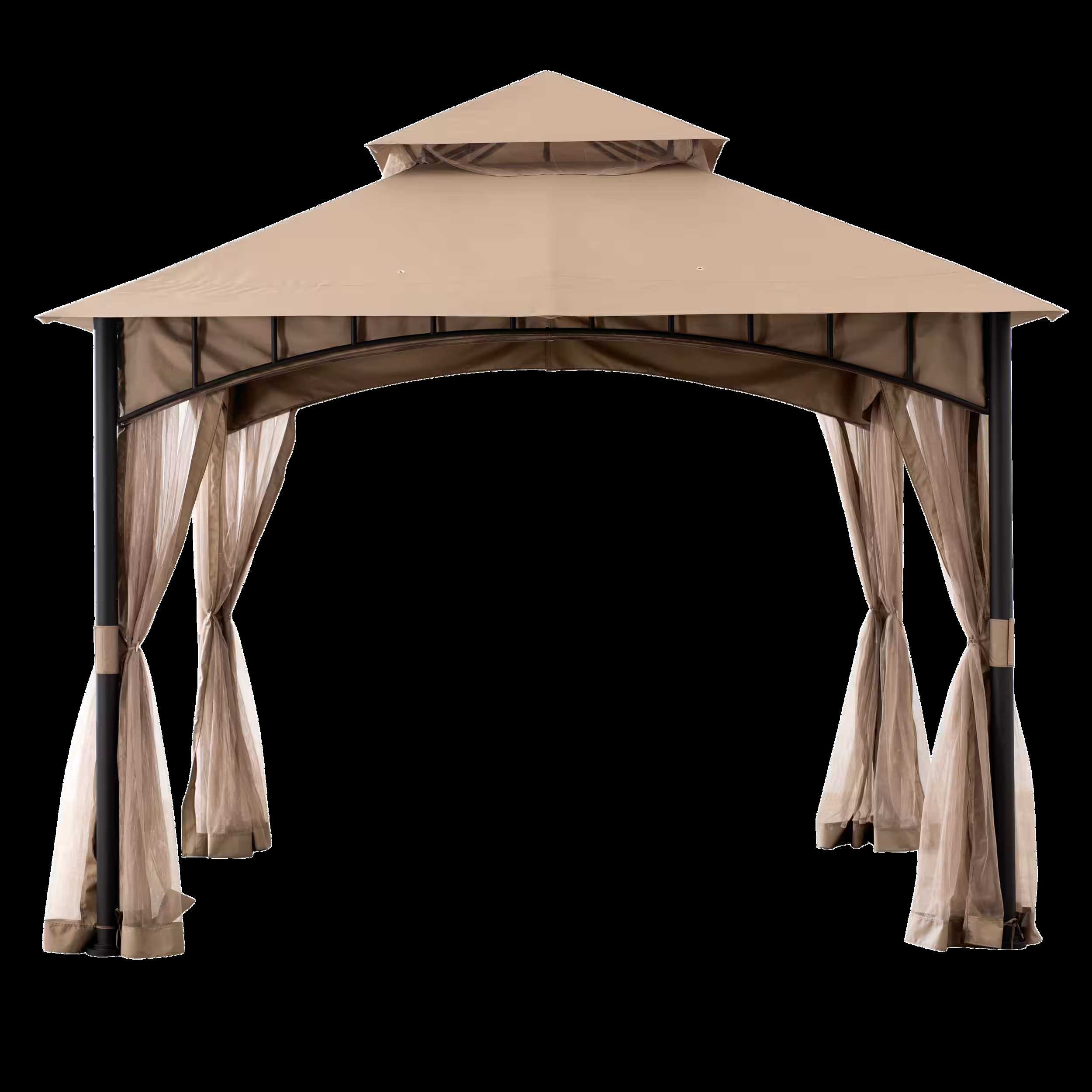 For Living Summerland Outdoor/Patio Soft-Top Gazebo w/ Mosquito Net, Brown, 10x10-ft