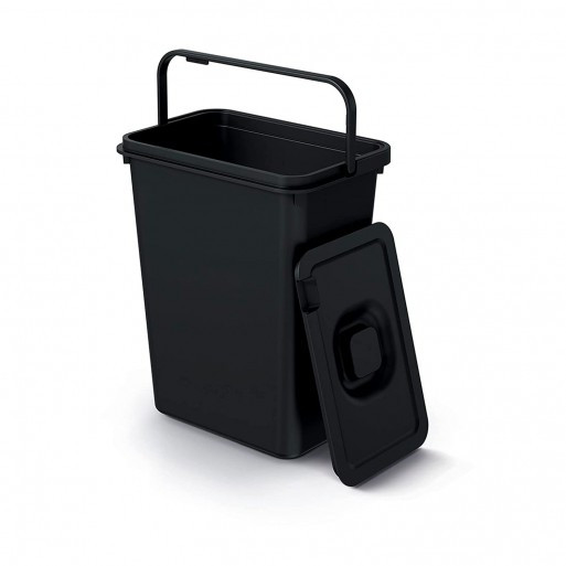 Kosz na śmieci czarny z recyklingu 10l systema basica eco nks10w-s411