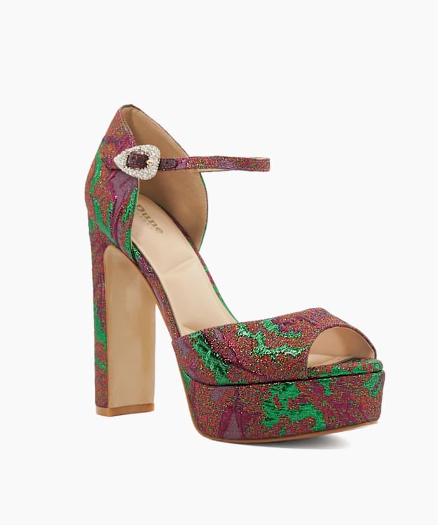 Myans Purple - Block-Heel Platform Sandals
